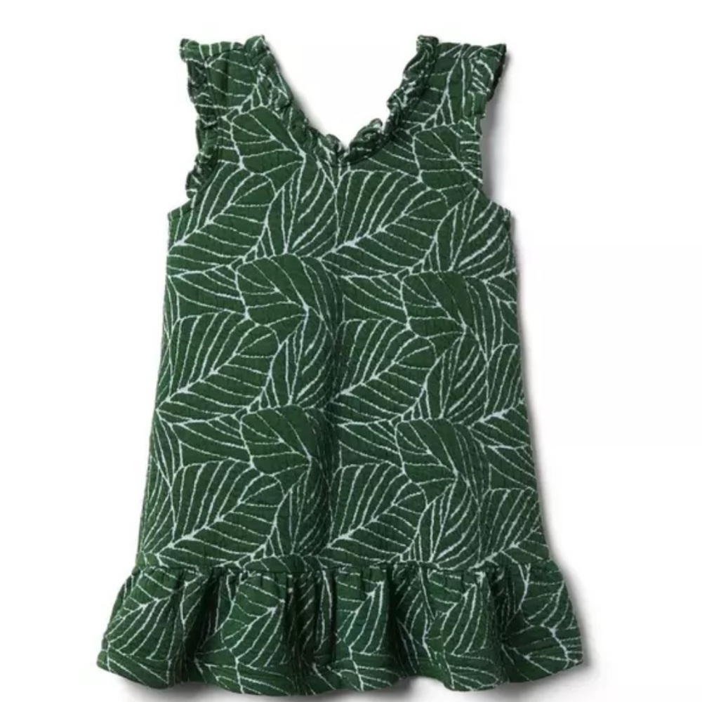 Janie and Jack Green Leaf Mini Dress